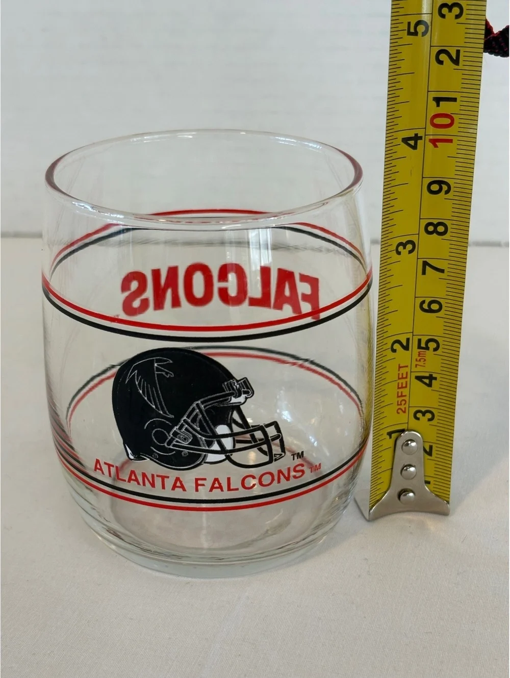 Vintage 1980s Atlanta Falcons NFL Rocks Glass – 12oz Tumbler Retro Helmet Logo